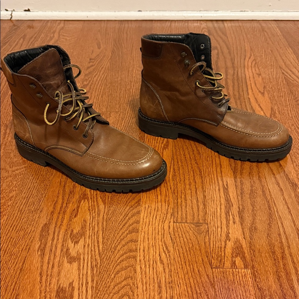 J. Crew Tan Leather Lace-Up Boots - Picture 3 of 8